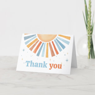 Here Comes the Sunshine Baby Shower Thank You Card