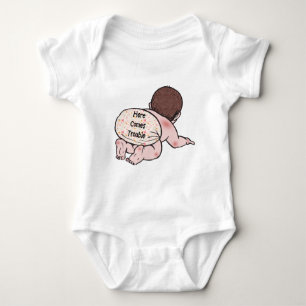 Here Comes Trouble Baby Baby Bodysuit
