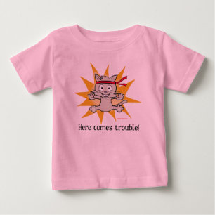 "Here comes trouble!" - fun cute kitten top