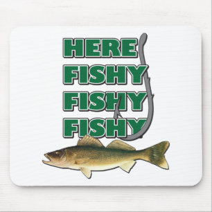 Here-Fishy-Fishy-2 Mouse Pad
