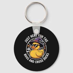 Here For Boos And Cruise Ducks Funny Halloween Duc Key Ring