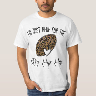 Here For The 90s Hip Hop Football Women Leopard  T-Shirt