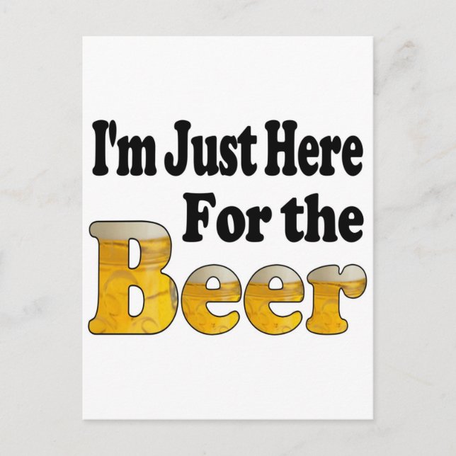 Here for the Beer Postcard (Front)