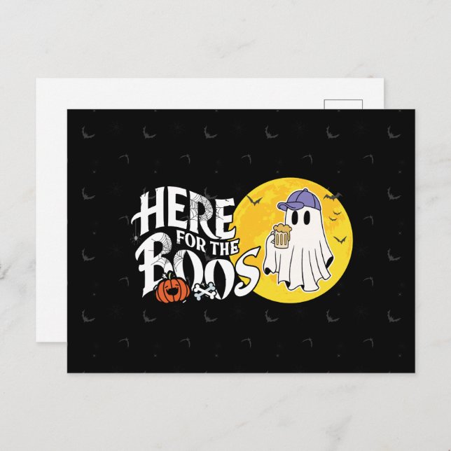 Here for the Boos | Drink Up and Get Your Spook On Postcard (Front/Back)
