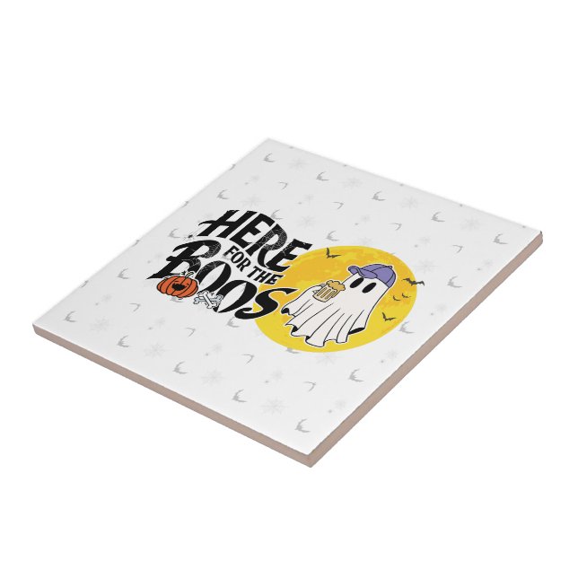 Here for the Boos | Drink Up and Get Your Spook On Tile (Side)