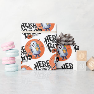 Here for the Boos Drink Up and Get Your Spook On Wrapping Paper