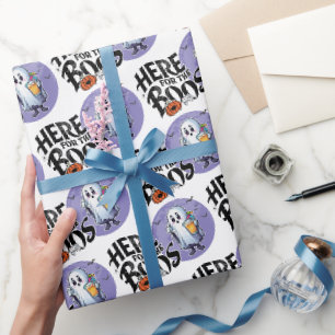 Here for the Boos Drink Up and Get Your Spook On Wrapping Paper