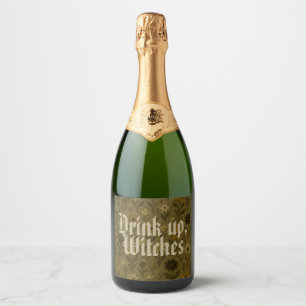 Here for the "Boos" Drink up, Witches Sparkling Wine Label