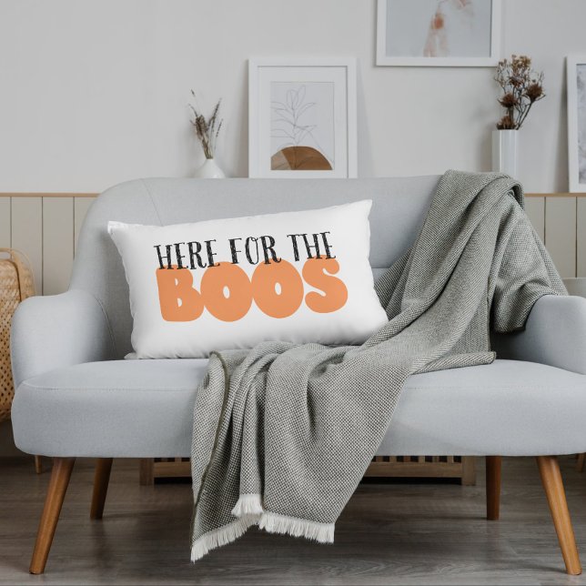 Here For The BOOS Funny Halloween Lumbar Cushion (Creator Uploaded)