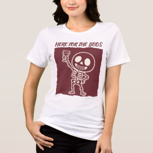 Here for the Boos Funny Skeleton Halloween Tri-Blend Shirt