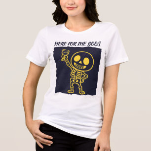 Here for the Boos Funny Skeleton Halloween Tri-Blend Shirt