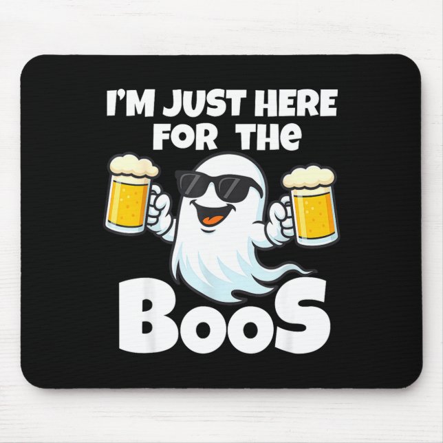 Here for the boos ghost sunglasses funny halloween mouse pad (Front)