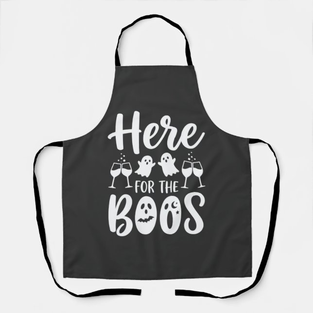 Here For The Boos Halloween Ghost Design_1 Apron (Front)