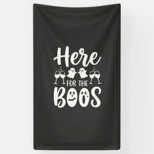 Here For The Boos Halloween Ghost Design_1 Banner