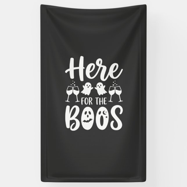 Here For The Boos Halloween Ghost Design_1 Banner (Vertical)