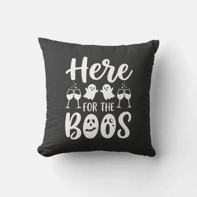 Here For The Boos Halloween Ghost Design_1 Cushion (Front)