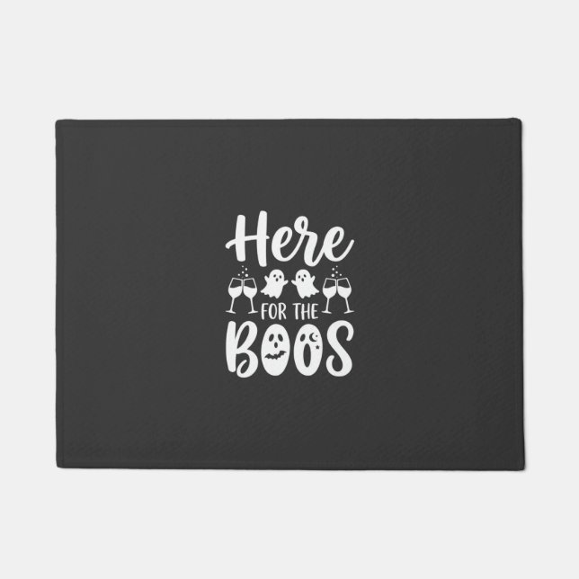 Here For The Boos Halloween Ghost Design_1 Doormat (Front)