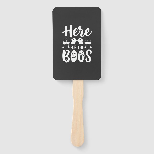Here For The Boos Halloween Ghost Design_1 Hand Fan (Front)