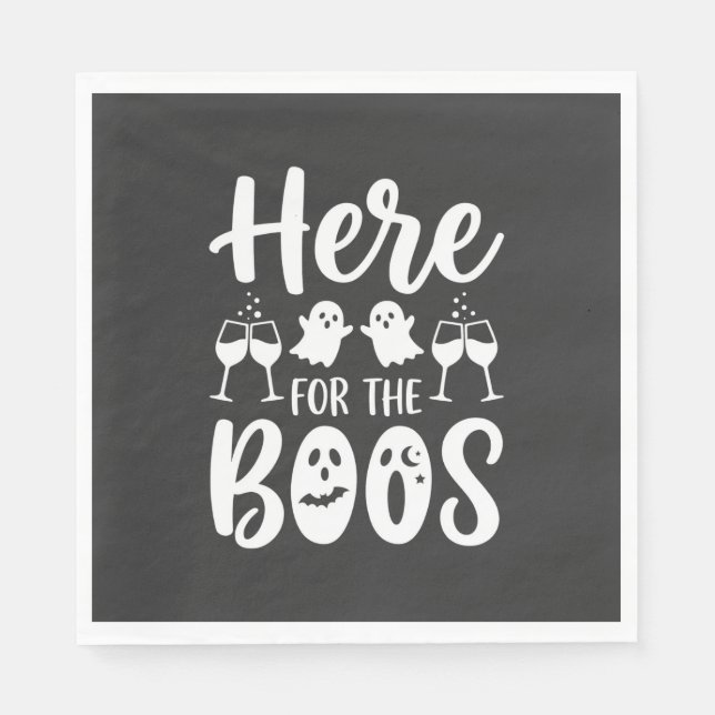 Here For The Boos Halloween Ghost Design_1 Napkin (Front)