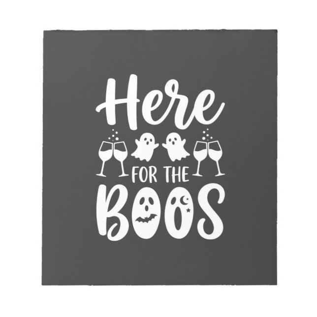 Here For The Boos Halloween Ghost Design_1 Notepad (Front)
