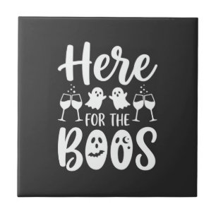 Here For The Boos Halloween Ghost Design_1 Tile
