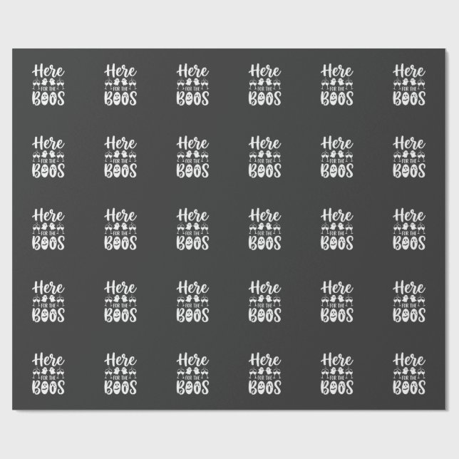 Here For The Boos Halloween Ghost Design_1 Wrapping Paper (Flat)