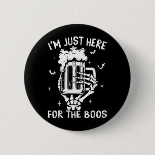Here For The Boos Skeleton Funny Halloween Costume 6 Cm Round Badge