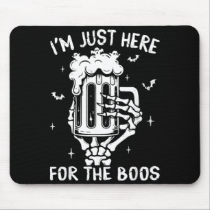 Here For The Boos Skeleton Funny Halloween Costume Mouse Pad