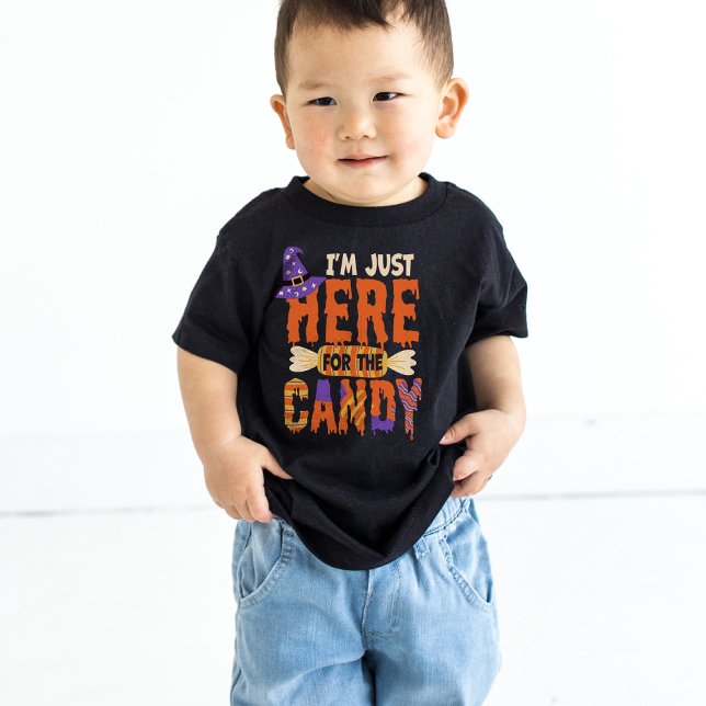 Here for the candy trick or treat funny Halloween  Toddler T-Shirt (Creator Uploaded)