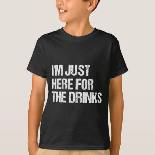 Here For The Drinks Funny Simple Halloween Costume T-Shirt