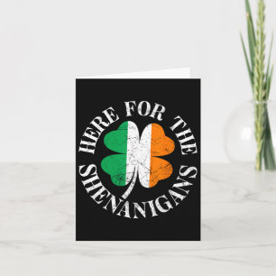 Here For The Shenanigan American Flag Irish St Pat Card