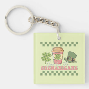 Here For The Shenanigans - Clover Coffee Key Ring