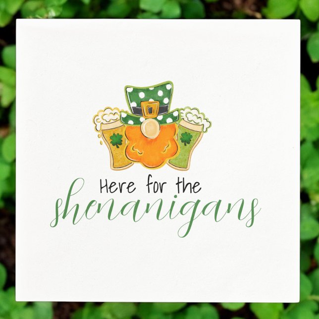 Here for the Shenanigans Leprechaun Napkin (Creator Uploaded)