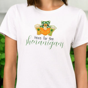 Here for the Shenanigans St Patricks Leprechaun  T-Shirt