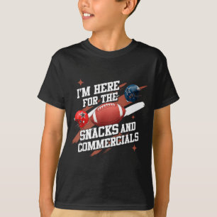 Here for the snacks and commercials football men T-Shirt