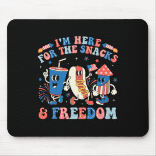 Here For The Snacks And Freedom Boy Girl Kid 4th O Mouse Pad
