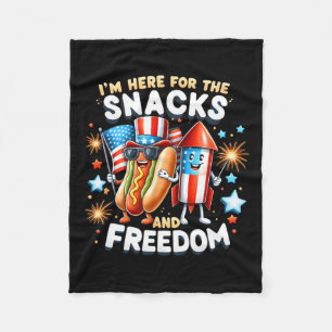 Here For The Snacks And Freedom Independence Day G Fleece Blanket