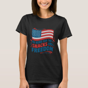 Here For The Snacks And Freedom Vintage 4th Of Jul T-Shirt