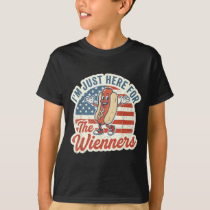 Here for the wieners shirt funny patriotic hot dog