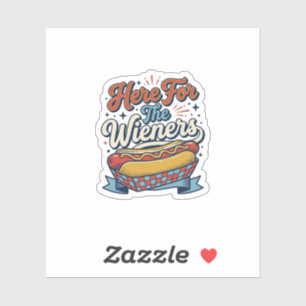 Here For The Wieners Vintage Hot Dog Shirt_1