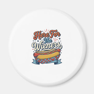 Here For The Wieners Vintage Hot Dog Shirt_1 Magnet