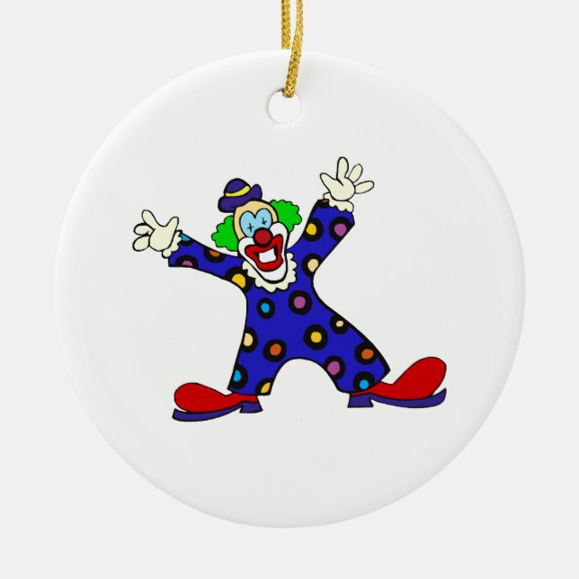 Here I Am Clown Ceramic Tree Decoration (Front)