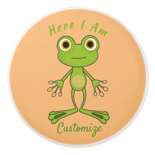 Here I am cute frog Thunder_Cove Ceramic Knob