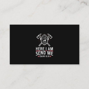 Here I Am Send Me Isaiah 68 Firefighter Business Card
