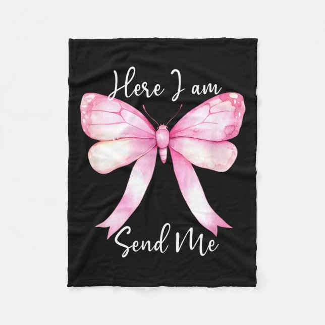 Here I Am Send Me Women Lord Send Me Christian Nk  Fleece Blanket (Front)