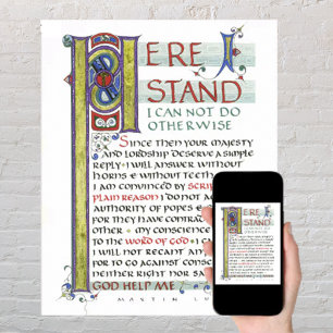 HERE I STAND GOD HELP ME MARTIN LUTHER QUOTE   POSTER