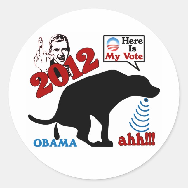 Here Is My Vote Classic Round Sticker (Front)