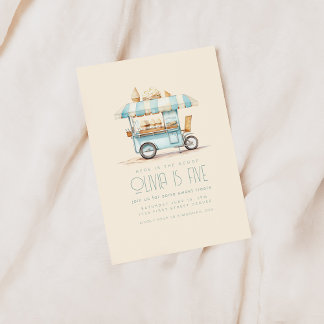 Here Is The Scoop Ice Cream Birthday Invite