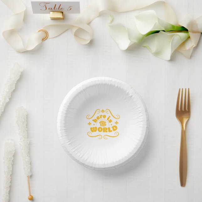 Here is the world paper plate (Wedding)