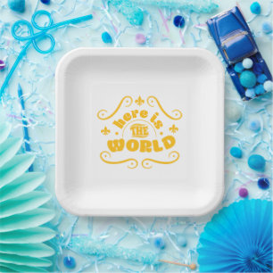 Here is the world paper plate